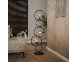 LifestyleFurn Vloerlamp Davion 3-lamps, Artic Black finish - Artic zwart