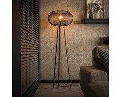 LifestyleFurn Vloerlamp Mallory 3-poot - Zwart nikkel