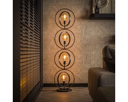 LifestyleFurn Vloerlamp Tricia 163cm hoog - Charcoal