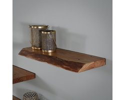 LifestyleFurn Wandplank Edge 60cm - Massief acacia naturel