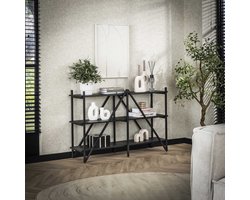LifestyleFurn Wandrek/Sidetable Jerrod - Liquid metal - 85 x 130cm