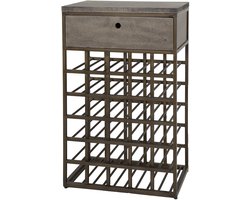 LifestyleFurn Wijnkast Dishon Antiek Brass, Voor 30 flessen - Brons antiek