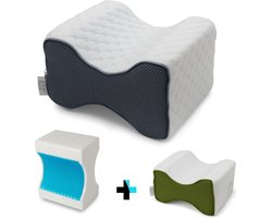 Lifetec Premium ® Pro Knee Cooling Kniekussen - Orthopedisch Beenkussen - Houding Correctie - Zijslaap Kussen - Verkoelende Gel - Ergonomisch Traagschuim - voor in bed