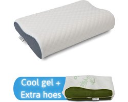 Lifetec Premium® Pro Wave Cool - Orthopedisch Hoofdkussen – Traagschuim – Cool Gel - Extra Hoes – 50x30