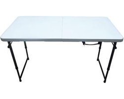 Lifetime - buffettafel 122cm - hoogte verstelbaar - inklapbaar als koffer - wit - werktafel - inklapbaar - bijzettafel