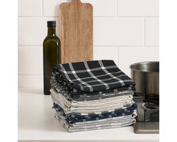 Lifetime Clean Theedoeken Set – 10 Stuks Keukendoek 70x45 cm – Theedoeken en Keukendoeken van Katoenmengsel – Thee Doeken Absorberend en Wasbaar – Voor Elke Keuken – Grijs