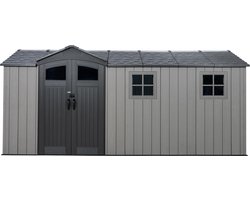 Lifetime Idaho - Kunststof tuinschuur met vloer 214x498 cm - Grijs