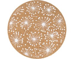 LIGA - Placemat Paardenbloem Set van 4 Stuks - Kurk - Beige -