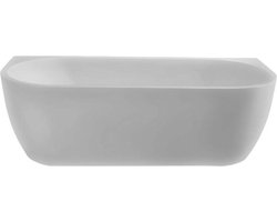 Ligbad Half Vrijstaand Wall 80x180x58cm Acryl Mat Wit met Waste