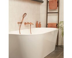 Ligbad - Zitbad - Blue Rasmus Back To Wall bad - Acryl - Sifon Glans Wit - 170 x 80 cm - 215 L