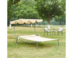 Ligbed Avigliano tweepersoons 200x173x146 cm antraciet en beige