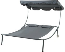 Ligbed Avigliano tweepersoons 200x173x146 cm antraciet en grijs