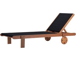 Ligbed houten ligstoel hardhout "Saïgon" - Maple - Zwart