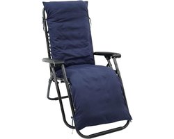 Ligbed Kussen - Stoelkussen Tuin - Buiten Ontspannen - Afneembare Hoes - 175x55cm - Blauw