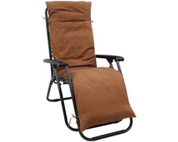 Ligbed Kussen - Zonkussen Bank - Buiten Ontspannen - Afneembare Hoes - 180x55cm - Bruin