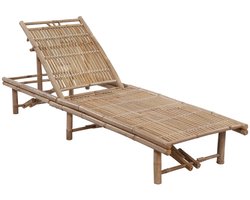 Ligbed | Loungebed | Ligstoel met kussen bamboe