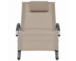 Ligbed | Loungebed | Ligstoel met kussen textileen taupe