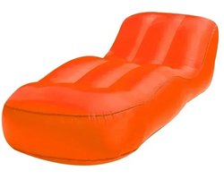 Ligbed - Luchtbed - Loungebed - Tuinsofa - Opblaasbaar - 190x80x55 cm – Zonder Pomp - Waterdicht - Super compacte Tas (38x19 cm) - Tuin - Strand - Water- Oranje