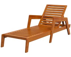 Ligbed met 3-standen Verstelbare Rugleuning - Ligstoel - Tuinstoel - Strandstoel - Campingligstoel - tot 120 kg - Zonnebed - Relaxstoel voor Tuin, Terras, Zwembad & Balkon - Oranje