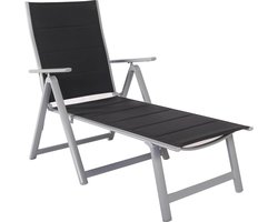 Ligbed tuin Opvouwbaar Lounger Gewatteerd Textilene Sneldrogend Schuim 144x70x104cm
