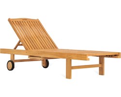 Ligbed - Tuin - Teak Hout - Teakhout - Tuinset - Tuinmeubel - Tuinstoel - 200 x 65 x 34 cm