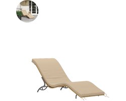 Ligbed - Tuin - Zonnebed - Ligstoel - Loungebed - Weerbestendig - Verstelbaar - Buiten - Opklapbaar - Beige