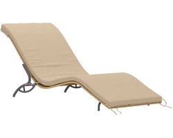Ligbed - Tuin - Zonnebed - Ligstoel - Loungebed - Weerbestendig - Verstelbaar - Buiten - Opklapbaar - Beige