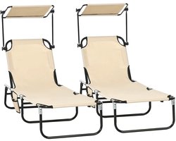 Ligbed - Tuin - Zonnebed - Ligstoel - Loungebed - Weerbestendig - Verstelbaar - Buiten - Opklapbaar - Bruin