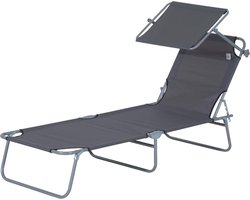 Ligbed - Zonnebed - Ligbedden tuinmeubelen - Ligbed tuin - Ligbedden - Tuinmeubelen - Grijs