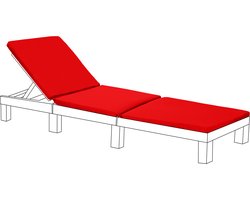 Ligbedkussens - Allibert Daytona Ligbed Vervangingskussen - Ligstoel Kussen - Tuinstoel Kussen - Zonnebed Kussen voor Tuin 198x66x5 cm