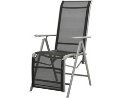 Liggende Tuinstoel - Zilveren Terrasstoel - Buiten Ontspannen - Verstelbare Rugleuning - 585 x 69 x 78-110 cm - Zilver