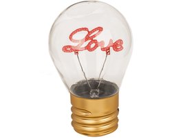 Light Bulb, Love, incl. Lithium battery & USB charging cable - valentijn - liefde - love kadotip