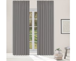 Light Guard - 1x kant-en-klaar gordijn - verduisterend - isolerend - geluiddempend - met haken - 140x280cm - flint