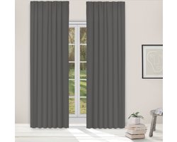 Light Guard - 1x kant-en-klaar gordijn - verduisterend - isolerend - geluiddempend - met haken - 140x280cm - iron