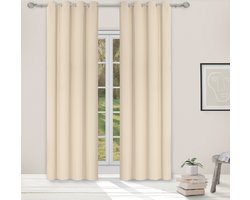 Light Guard - gordijn - kant en klaar - verduisterend - isolerend - met ringen - 140x280cm - cream