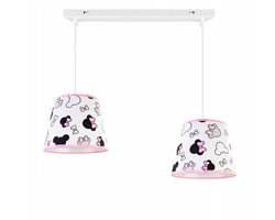 Light-Home Minnie – Hanglamp 2-lichts – Kinderkamer – Verstelbare Hoogte – Stoffen Kap – Wit
