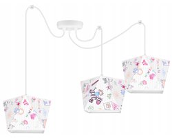 Light-Home Spider – Hanglamp 3-lichts – Kinderkamer – Verstelbare Hoogte – Stoffen Kap – Multicolor