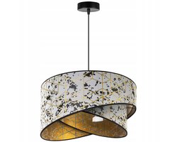 Light Home WERONA - Hanglamp 1-Lichts - Stoffen Kap Ø45 cm Grijs/Goud