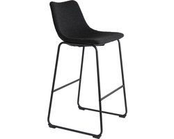 Light & Living Barkruk 'Jeddo' Bouclé, kleur Zwart (zithoogte 72cm)