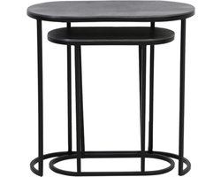 Light & Living Bijzettafel Bocov - Zwart - 53x26x53cm - Modern