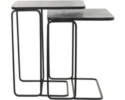 Light & Living - Bijzettafel LAJA - 46x31x57cm - Grijs - Set van 2