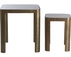 Light & Living Bijzettafel Oxe Set van 2 stuks - Antiek Brons - Vierkant