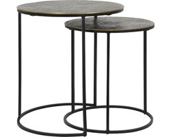 Light & Living - Bijzettafel RENGO - Ø49x52cm - Brons - Set van 2