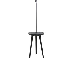 Light & Living Bijzettafel+vloerlamp Tolfa - Zwart - Ø40cm - Modern