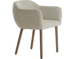 Light & Living - Blaine eetkamerstoel - beige+hout donkerbruin