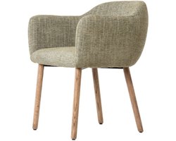 Light & Living - Blaine eetkamerstoel - groen+hout donkerbruin