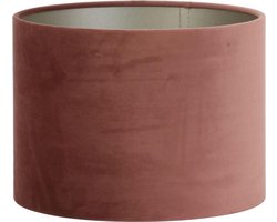 Light & Living Cilinder Lampenkap Velours - Dusky Pink - Ø30x21cm - voor Tafellampen, Staande lamp