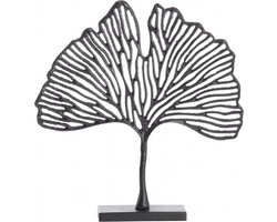 Light & Living Deco Beeld Leaf - Metaal - Zwart - 36x39x6 cm (BxHxD) - Woonexpress