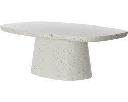 Light & Living Deens Ovale Salontafel Hamura Terrazzo, 120 x 70cm - Wit - Ovaal