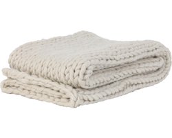 Light & Living Deken Knitted - Wit - 152x127x0,5cm -